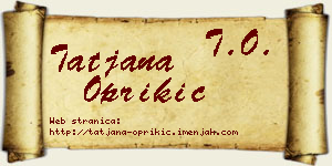 Tatjana Oprikić vizit kartica
